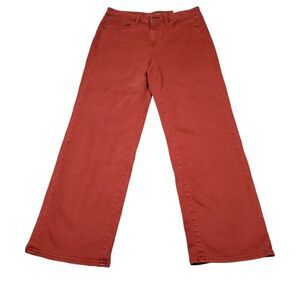 Chico's High Rise Straight Leg Jeans Red Stretch Denim Size 1R US Size 8